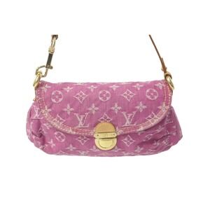 Louis Vuitton Denim Pleaty Monogram Handbag Pink